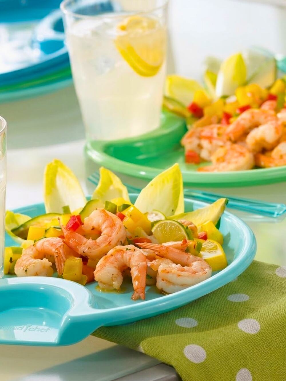 PAMPERED CHEF Retired Outdoor Party Plate Set of 6 | One-Handed Plates NIB